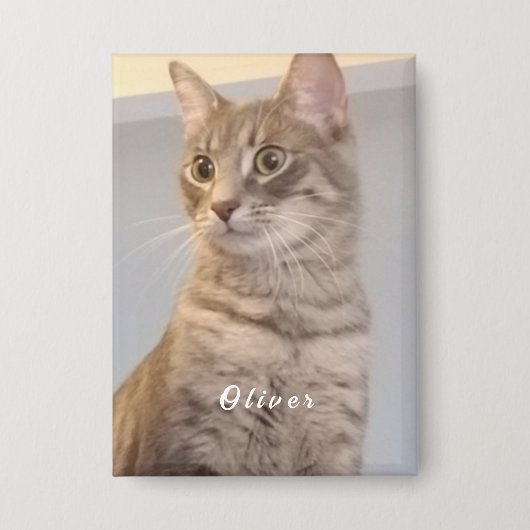 写真パーソナライズされたの名前 缶バッジ (正面)