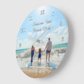 写真パーソナライズされたの壁時計とカスタム文字 ラージ壁時計 (傾斜)