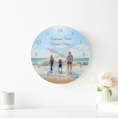 写真パーソナライズされたの壁時計とカスタム文字 ラージ壁時計 (ホーム)