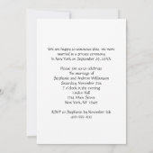 写真パーソナライズされたの投結婚落の告知 案内状 (裏面)