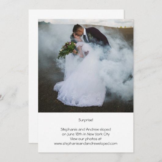 写真パーソナライズされたの投結婚落の告知 案内状 (正面/裏面)