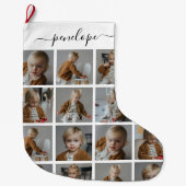写真パーソナライズされたの照合名 ラージクリスマスストッキング (正面)