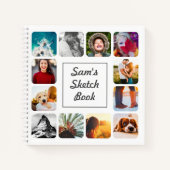 写真パーソナライズされたの白のスケッチ名 ノートブック (正面)