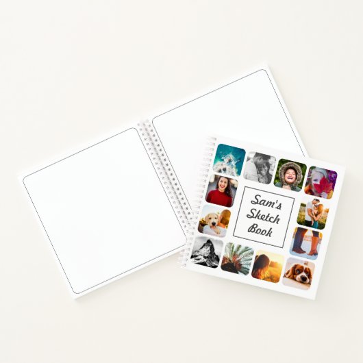 写真パーソナライズされたの白のスケッチ名 ノートブック (内部)