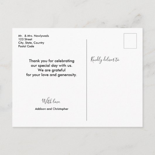 写真パーソナライズされたの目的地の結婚式 案内ポストカード (裏面)