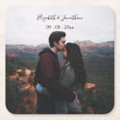 写真パーソナライズされたの結婚イベント スクエアペーパーコースター (正面)