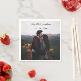 写真パーソナライズされたの結婚イベント スタンダードカクテルナプキン