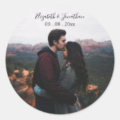 写真パーソナライズされたの結婚イベント ラウンドシール (正面)