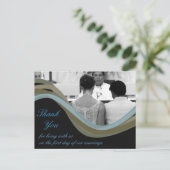 写真パーソナライズされたの結婚サンキューカード ポストカード (スタンド正面)
