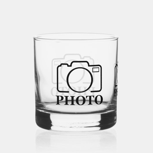 写真パーソナライズされたの結婚可愛モダンい追加エレガント ウイスキーグラス (正面)