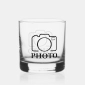 写真パーソナライズされたの結婚可愛モダンい追加エレガント ウイスキーグラス (裏面)