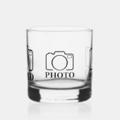 写真パーソナライズされたの結婚可愛モダンい追加エレガント ウイスキーグラス (左)