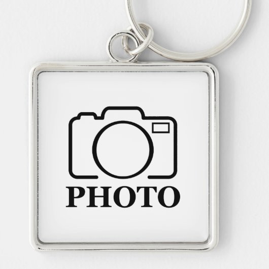 写真パーソナライズされたの結婚可愛モダンい追加エレガント キーホルダー (正面)