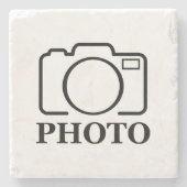 写真パーソナライズされたの結婚可愛モダンい追加エレガント ストーンコースター (正面)