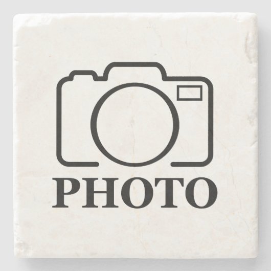 写真パーソナライズされたの結婚可愛モダンい追加エレガント ストーンコースター (正面)