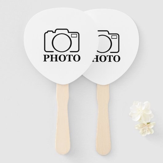 写真パーソナライズされたの結婚可愛モダンい追加エレガント ハンドファン (正面&裏面)