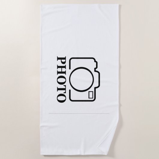 写真パーソナライズされたの結婚可愛モダンい追加エレガント ビーチタオル (正面)