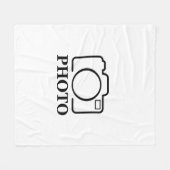 写真パーソナライズされたの結婚可愛モダンい追加エレガント フリースブランケット (正面(横))