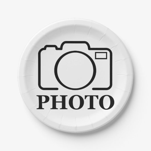 写真パーソナライズされたの結婚可愛モダンい追加エレガント ペーパープレート (正面)