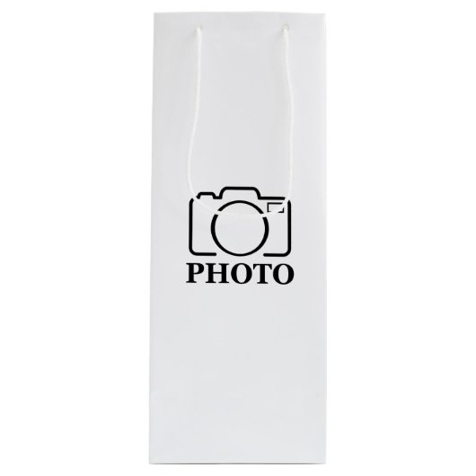 写真パーソナライズされたの結婚可愛モダンい追加エレガント ワインギフトバッグ (正面)