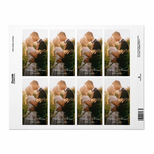 写真パーソナライズされたの結婚小さな好意のシール ラベル (フルシート)