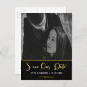 写真パーソナライズされたの結婚式の日付を保存 案内ポストカード (正面/裏面)