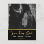 写真パーソナライズされたの結婚式の日付を保存 案内ポストカード (正面)