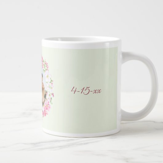 写真パーソナライズされたの結婚新郎新婦のカスタム ジャンボコーヒーマグカップ (右)