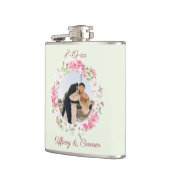 写真パーソナライズされたの結婚新郎新婦のカスタム フラスク (左)