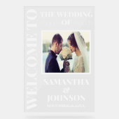 写真パーソナライズされたの結婚歓迎 アクリルサイン (正面)