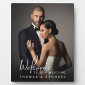 写真パーソナライズされたの結婚歓迎 フォトプラーク (正面)