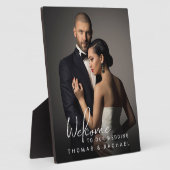 写真パーソナライズされたの結婚歓迎 フォトプラーク (側面)
