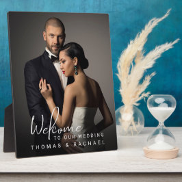写真パーソナライズされたの結婚歓迎 フォトプラーク