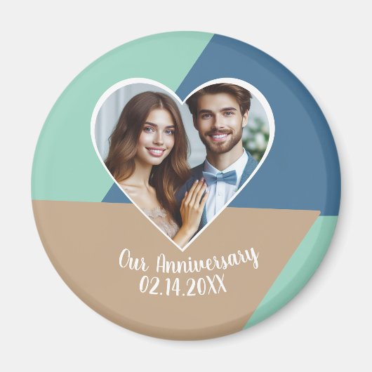 写真パーソナライズされたの結婚記念碑 マグネット (正面)