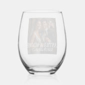 写真パーソナライズされたの結婚贈り物 ステムなしワイングラス (裏面)