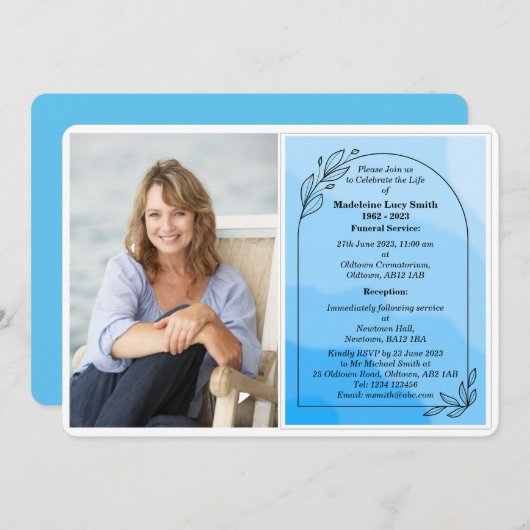 写真パーソナライズされたの葬儀招待状 招待状 (正面/裏面)