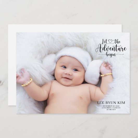 写真パーソナライズされたの誕生発表 (正面/裏面)