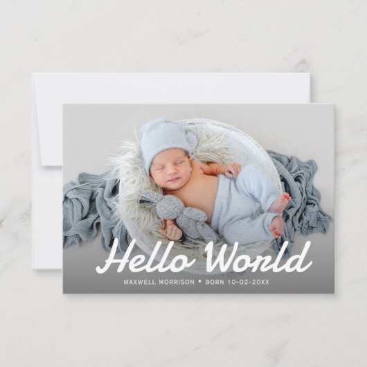 写真パーソナライズされたの誕生発表 招待状 (正面)