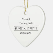 写真パーソナライズされたの調整結婚した セラミックオーナメント (左)