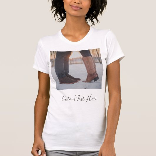 写真パーソナライズされたのTシャツと文字カスタム付き Tシャツ (正面)