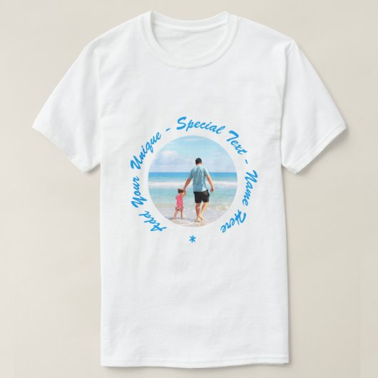 写真パーソナライズされたのTシャツと文字カスタム付き Tシャツ (デザイン正面)