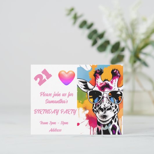 写真パーソナライズされたはがき誕生日招待状 ポストカード (スタンド正面)