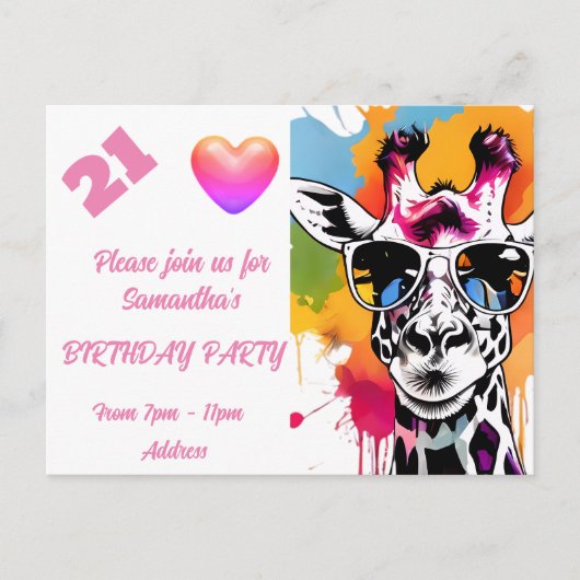 写真パーソナライズされたはがき誕生日招待状 ポストカード (正面)