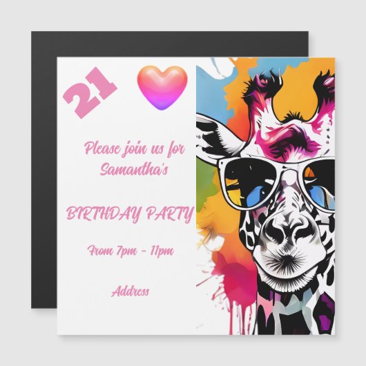 写真パーソナライズされたはがき誕生日招待状 マグネット招待状 (正面/裏面)