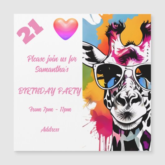 写真パーソナライズされたはがき誕生日招待状 マグネット招待状 (正面)