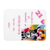 写真パーソナライズされたはがき誕生日招待状 マグネット (横)