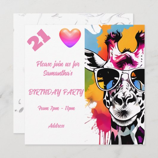 写真パーソナライズされたはがき誕生日招待状 招待状 (正面/裏面)