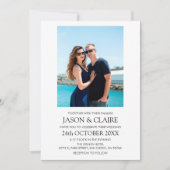 写真パーソナライズされたはっきりしたシンプルタイポグラフィ結婚s 招待状 (正面)