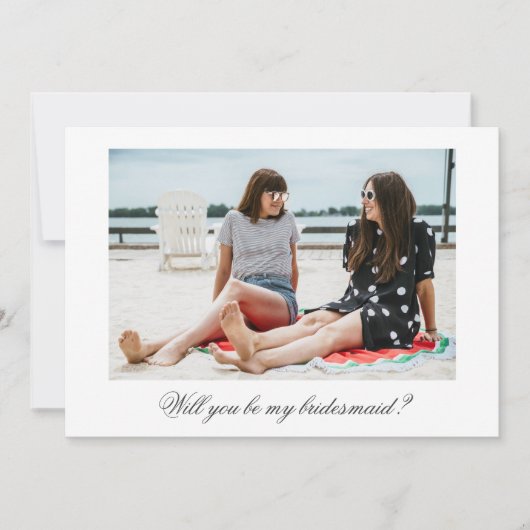 写真パーソナライズされたは私の花嫁の付き添いのカードになる 招待状 (正面)