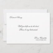 写真パーソナライズされたは私の花嫁の付き添いのカードになる 招待状 (裏面)